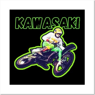 Vintage Motocross Kawasaki Posters and Art